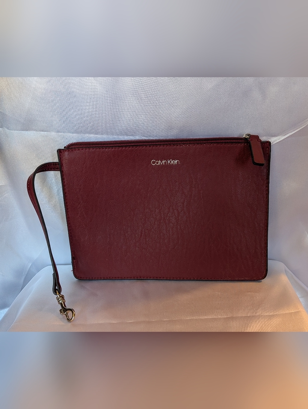 Calvin Klein Burgundy Wristlet Clutch EUC